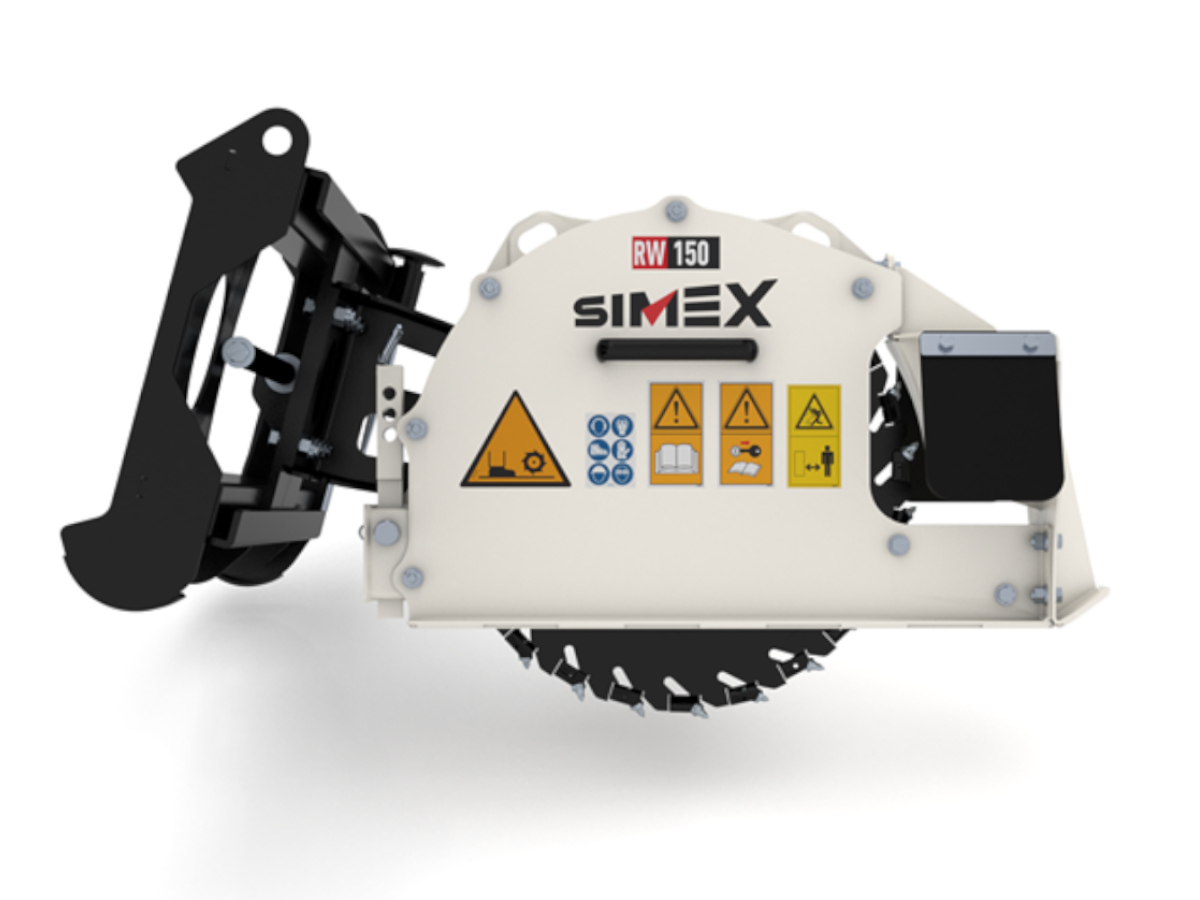 ESCAVATRICE A RUOTA SIMEX RW150 COMPLETA DI REG. PROF. MANUALE, TRASLATORE LATERALE MANUALE, RASCHIATORE MAN. CPL DI SEZIONATORI